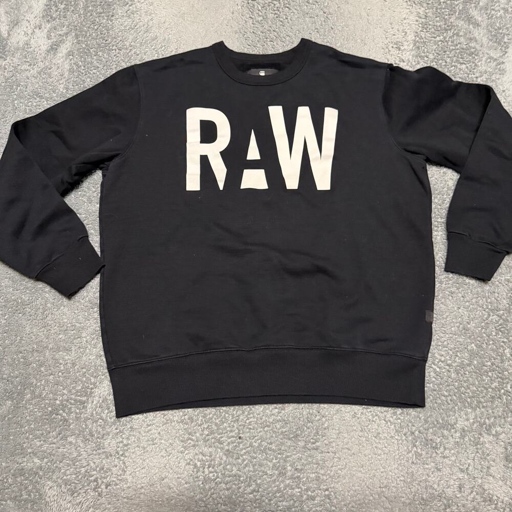 G-STAR Raw Sweatshirt Mens Large Black RAW Crewneck Street